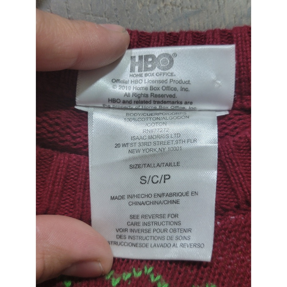 Game of Thrones Lannister I Drink and I Know Things Holiday Sweater Maroon Small - Picture 5 of 7